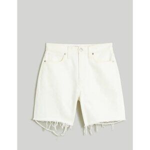 Madewell Womens $78 Baggy Jean Shorts In White Size 26